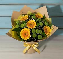 Букет цветов из:  Герберы и Хризантемы в Биробиджане