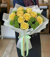 Букет цветов из:  Хризантемы и Розы в Биробиджане