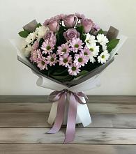 Букет цветов из:  Хризантемы и Розы в Биробиджане