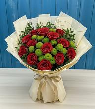 Букет цветов из:  Розы и Хризантемы в Биробиджане