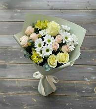 Букет цветов из:  Альстромерии, Розы и Хризантемы в Биробиджане