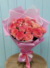 Букет 15 Розовых роз Равель в Биробиджане
